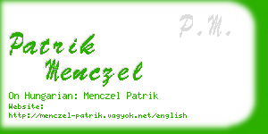 patrik menczel business card